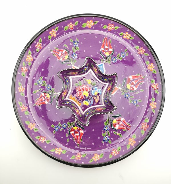 Hand Painted Ceramic Dipping Set(Purple) - Handmade Turkish Pottery - Xmas Gift - Image 4