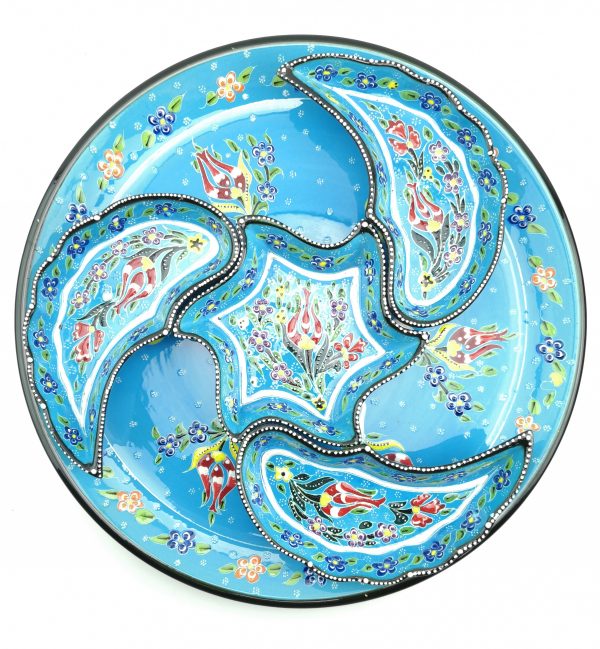 Hand Painted Ceramic Dipping Set(Light Blue) - Handmade Turkish Pottery - Image 3