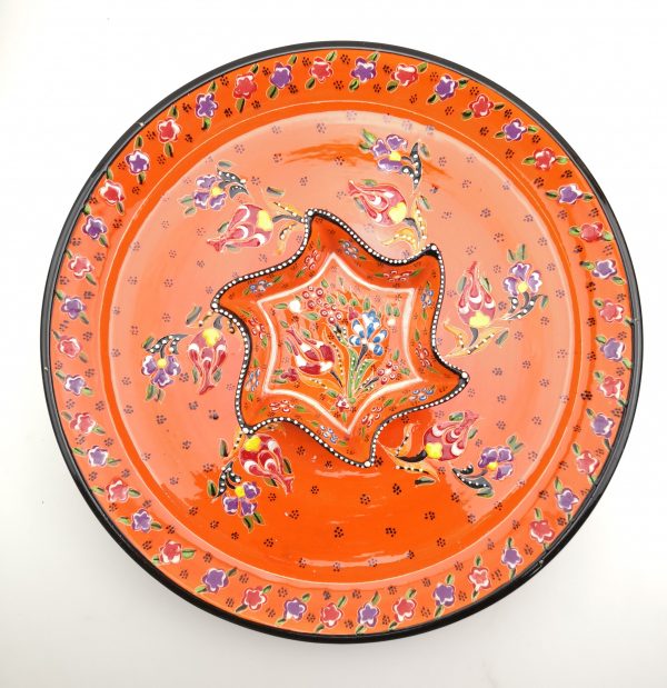 Hand Painted Ceramic Dipping Set(Orange) - Handmade Turkish Pottery - Image 4