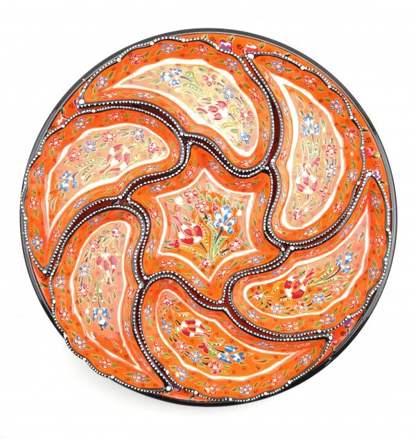 Hand Painted Ceramic Dipping Set(Orange) - Handmade Turkish Pottery