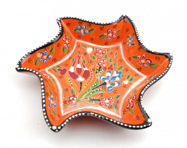 Hand Painted Ceramic Dipping Set(Orange) - Handmade Turkish Pottery - Image 7