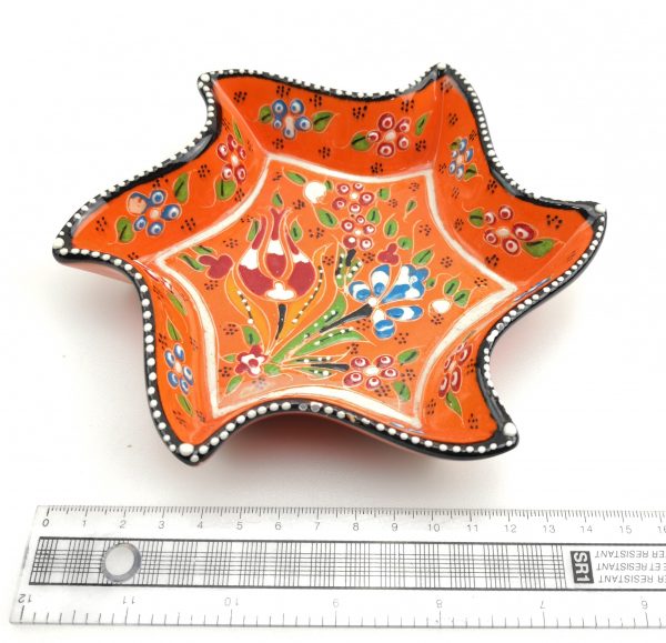 Hand Painted Ceramic Dipping Set(Orange) - Handmade Turkish Pottery - Image 9