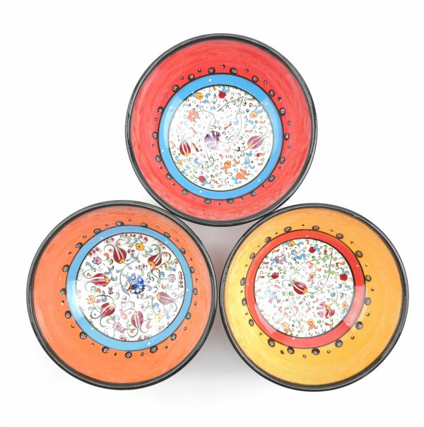 Hand Painted Ceramic Bowls(15 cm) - Handmade Turkish Pottery - Image 5