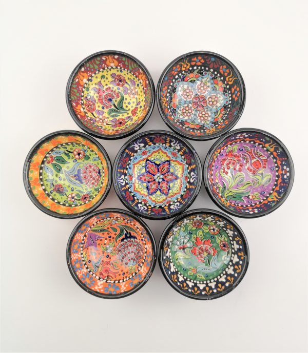 Hand Painted Ceramic Bowls(8 cm) - Handmade Turkish Pottery