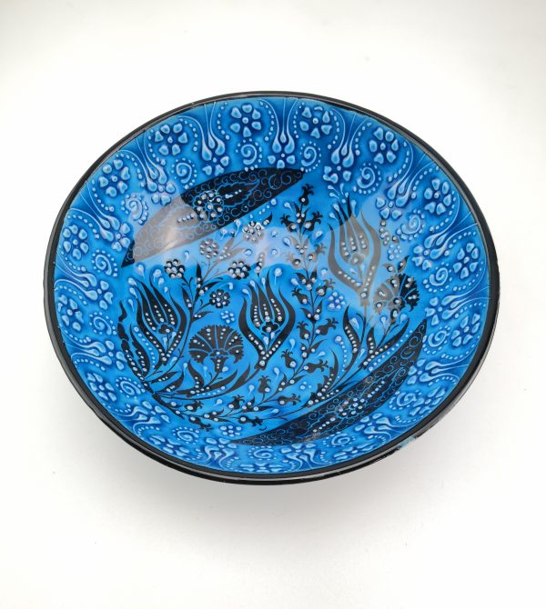 Hand Painted Ceramic Bowls(20 cm) - Handmade Turkish Pottery - Xmas Gift - Image 3