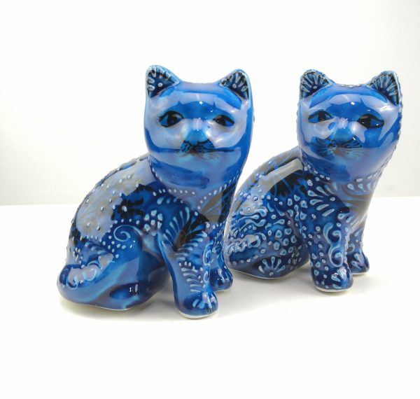 Handmade Ceramic Cats(Medium) - Hand Painted Turkish Pottery - Image 4