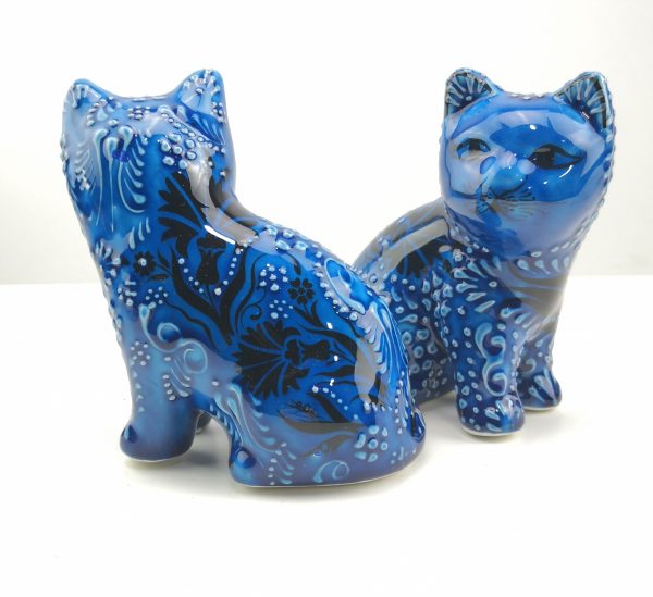 Handmade Ceramic Cats(Medium) - Hand Painted Turkish Pottery - Image 6