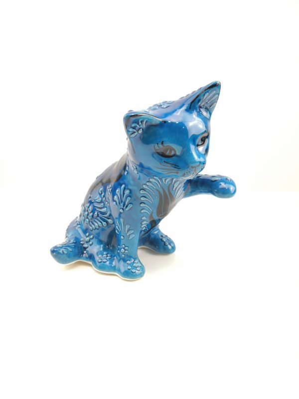 Handmade Ceramic Cats(Large) - Hand Painted Turkish Pottery - Xmas Gift - Image 3