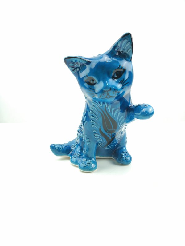 Handmade Ceramic Cats(Large) - Hand Painted Turkish Pottery - Xmas Gift