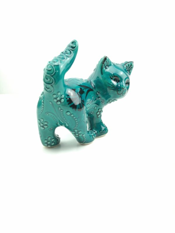 Handmade Ceramic Cats(Medium) - Hand Painted Turkish Pottery - Image 5