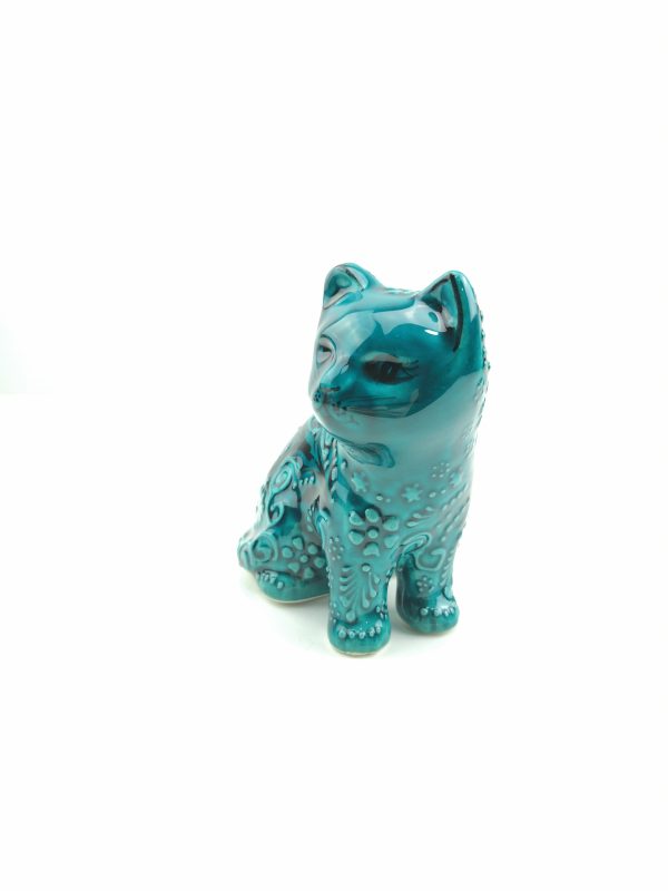 Handmade Ceramic Cats(Medium) - Hand Painted Turkish Pottery - Image 3