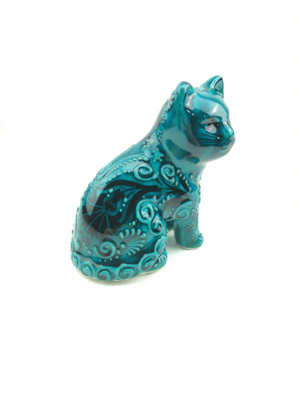 Handmade Ceramic Cats(Medium) - Hand Painted Turkish Pottery - Image 6