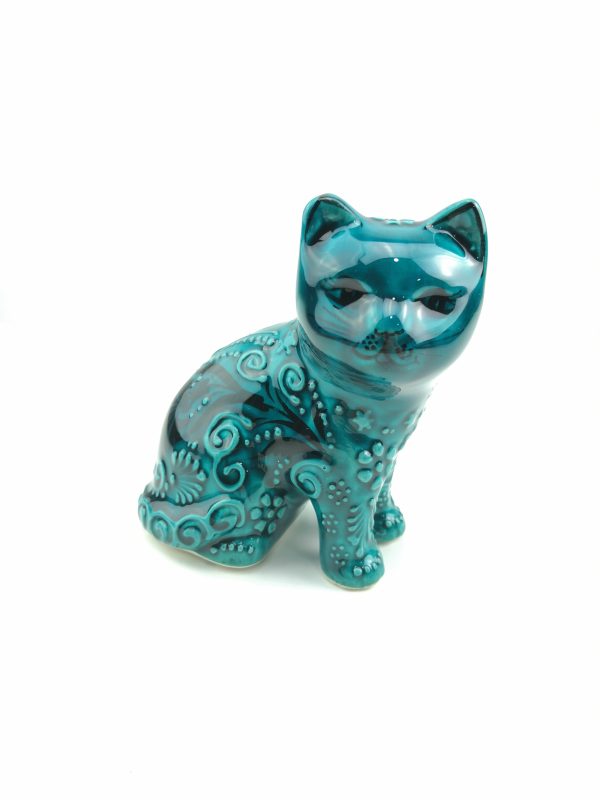 Handmade Ceramic Cats(Medium) - Hand Painted Turkish Pottery - Image 2