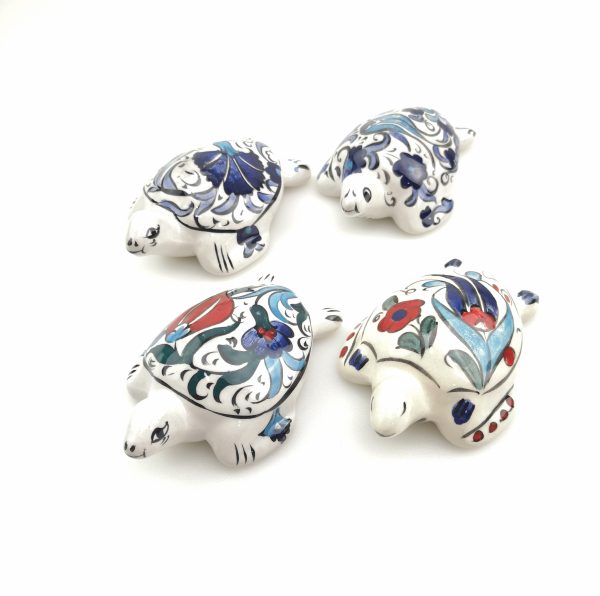 Handmade Ceramic Turtle - Hand Painted Turkish Pottery