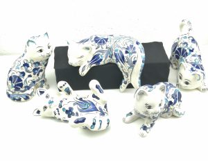 Handmade Ceramic Cats - Hand Painted Turkish Pottery