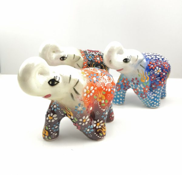 Handmade Ceramic Elephant(Medium) - Hand Painted Turkish Pottery - Image 4