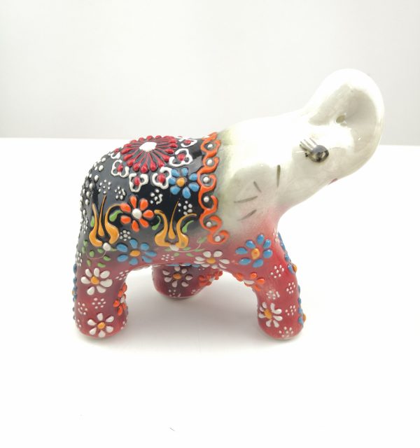 Handmade Ceramic Elephant(Medium) - Hand Painted Turkish Pottery - Image 5