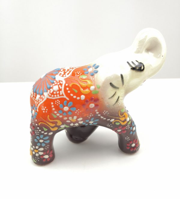 Handmade Ceramic Elephant(Medium) - Hand Painted Turkish Pottery - Image 6