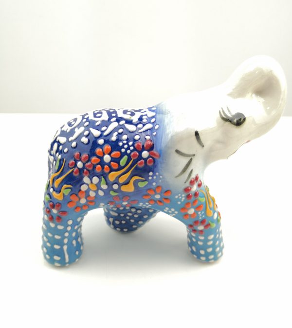 Handmade Ceramic Elephant(Medium) - Hand Painted Turkish Pottery - Image 7