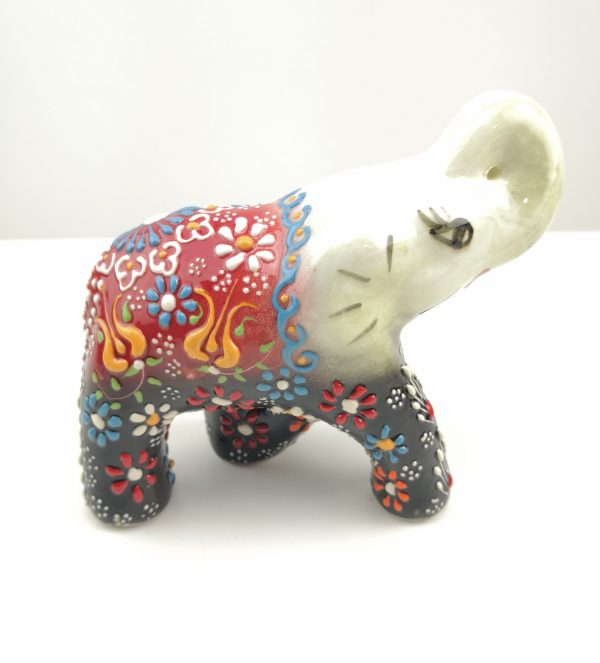 Handmade Ceramic Elephant(Medium) - Hand Painted Turkish Pottery - Image 8