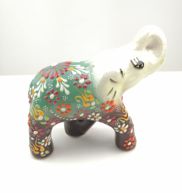 Handmade Ceramic Elephant(Medium) - Hand Painted Turkish Pottery - Image 9