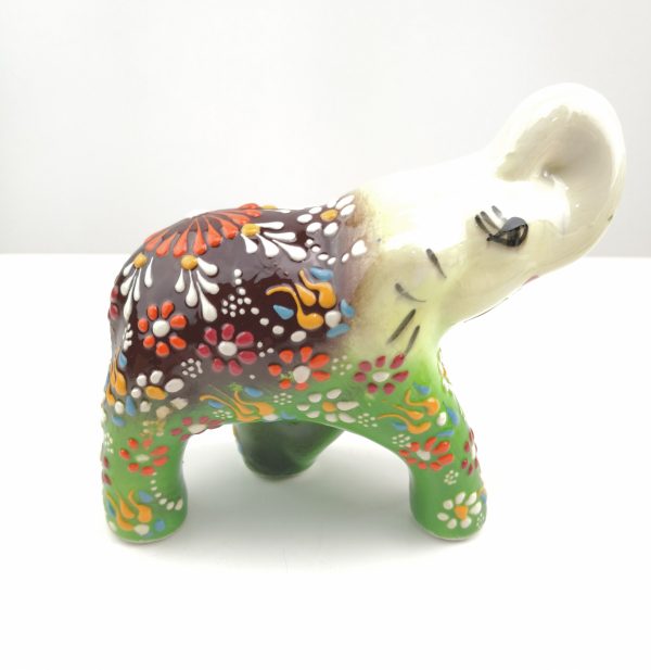 Handmade Ceramic Elephant(Medium) - Hand Painted Turkish Pottery - Image 11