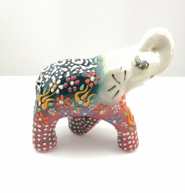 Handmade Ceramic Elephant(Medium) - Hand Painted Turkish Pottery - Image 12