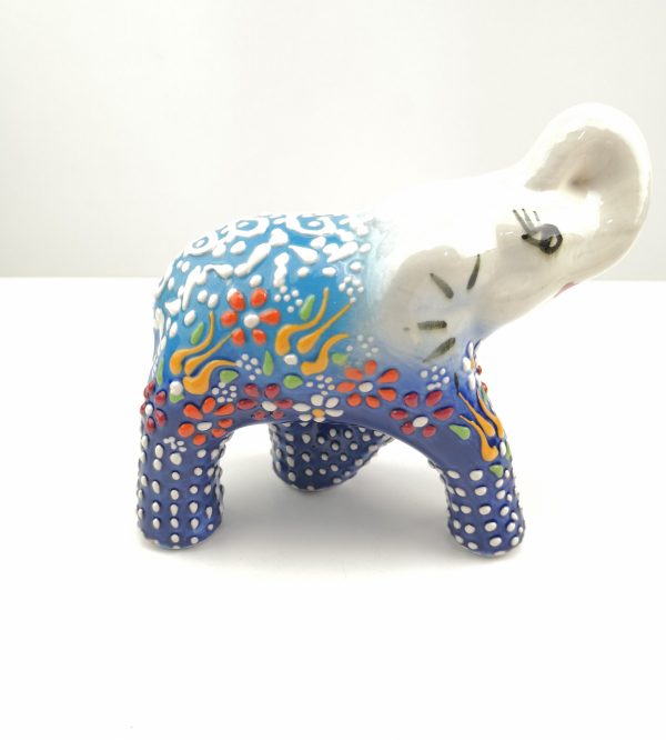 Handmade Ceramic Elephant(Medium) - Hand Painted Turkish Pottery - Image 13