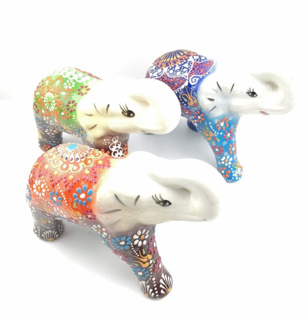 Handmade Ceramic Elephant(Large) - Hand Painted Turkish Pottery