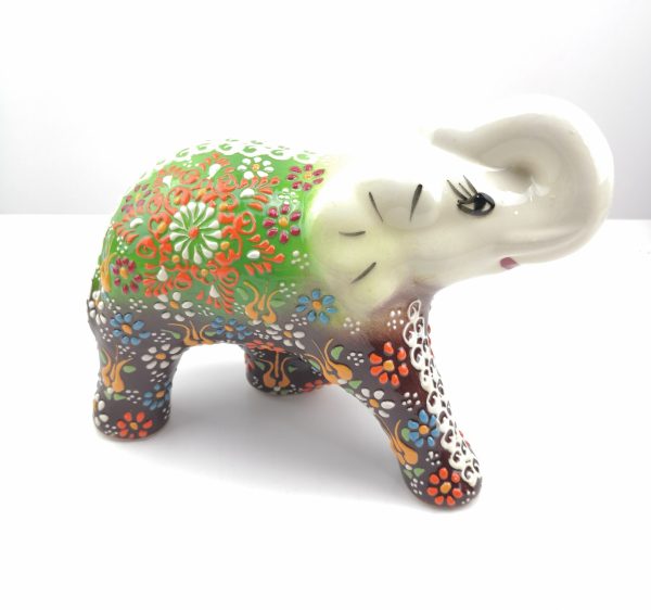 Handmade Ceramic Elephant(Large) - Hand Painted Turkish Pottery - Image 10