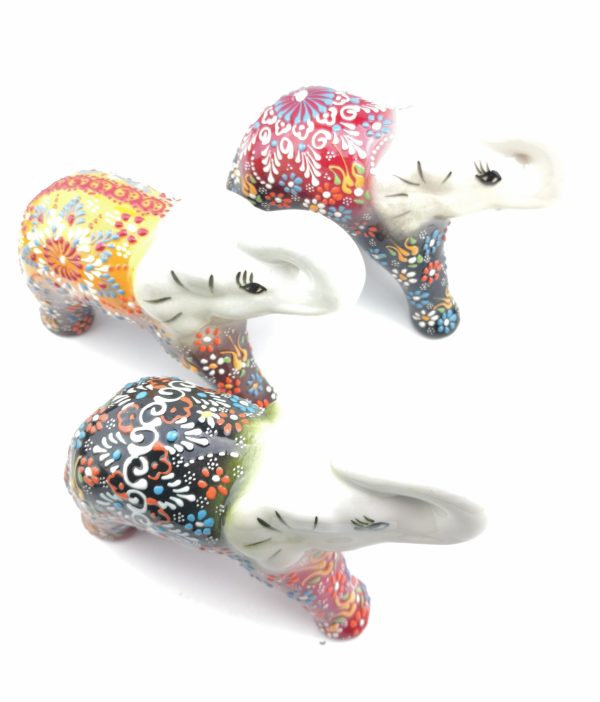 Handmade Ceramic Elephant(Large) - Hand Painted Turkish Pottery - Image 3