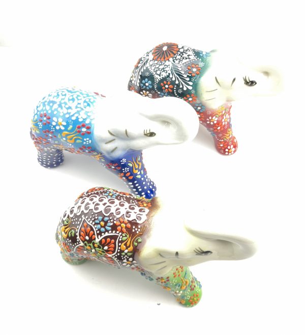 Handmade Ceramic Elephant(Large) - Hand Painted Turkish Pottery - Image 2