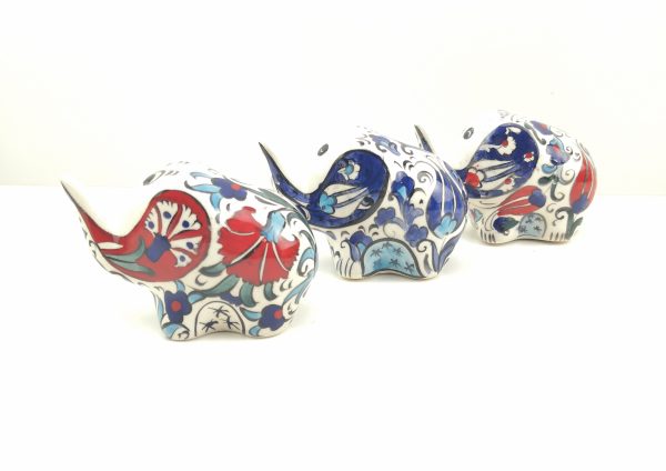 Handmade Ceramic Elephant(Small) - Hand Painted Turkish Pottery - Image 3