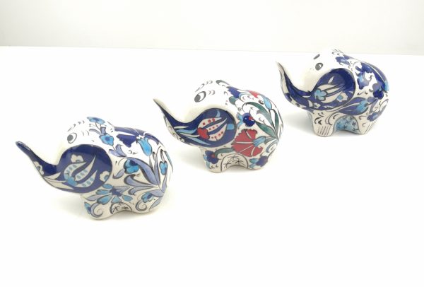 Handmade Ceramic Elephant(Small) - Hand Painted Turkish Pottery - Image 5