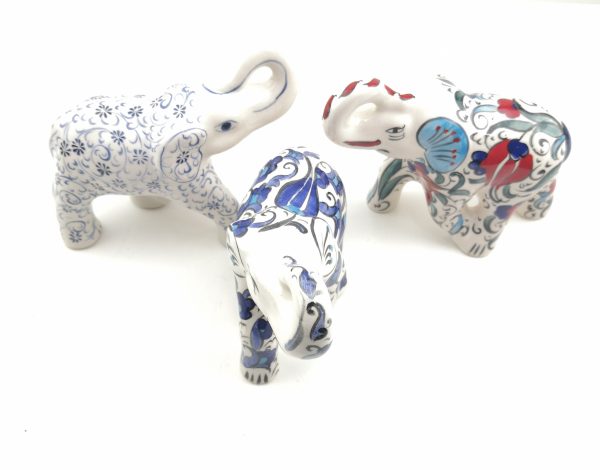 Handmade Ceramic Elephant(Medium) - Hand Painted Turkish Pottery - Image 4