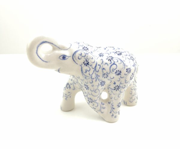 Handmade Ceramic Elephant(Medium) - Hand Painted Turkish Pottery - Image 8