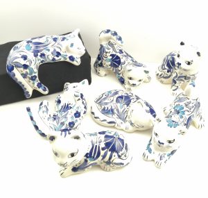Handmade Ceramic Cats(Medium) - Hand Painted Turkish Pottery