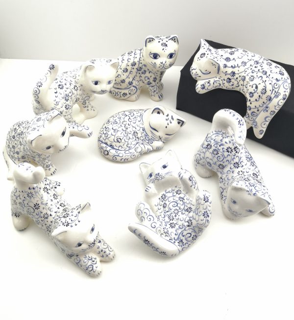 Handmade Ceramic Cats(Medium) - Hand Painted Turkish Pottery