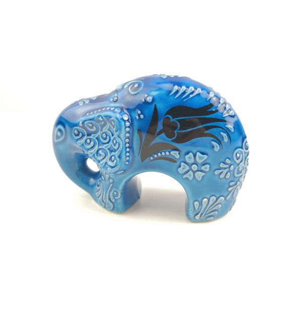 Handmade Ceramic Elephant(Small) - Hand Painted Turkish Pottery - Image 6