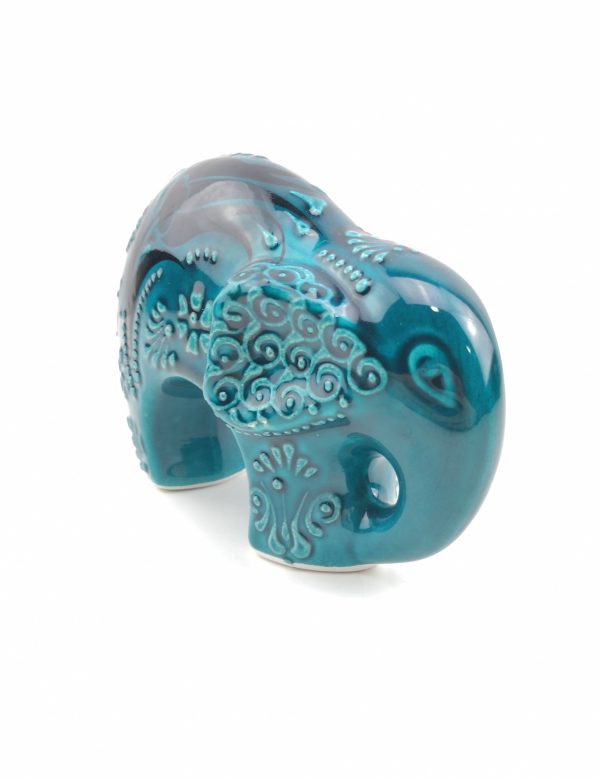 Handmade Ceramic Elephant(Medium) - Hand Painted Turkish Pottery - Image 5