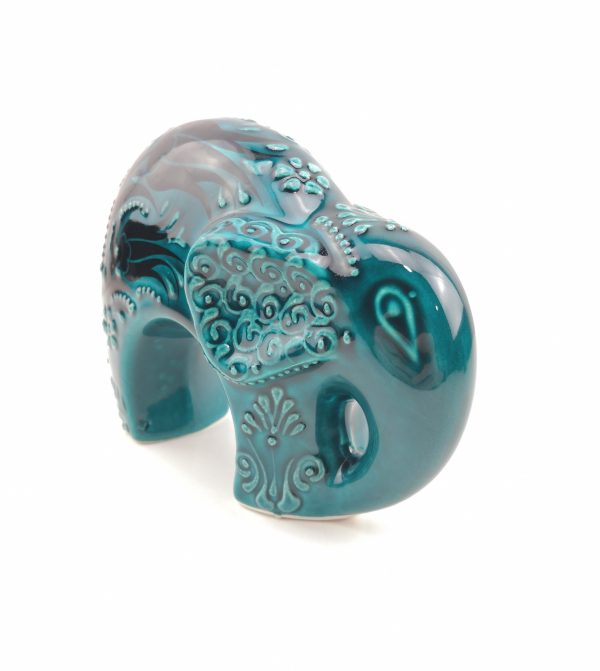 Handmade Ceramic Elephant(Large) - Hand Painted Turkish Pottery - Image 5