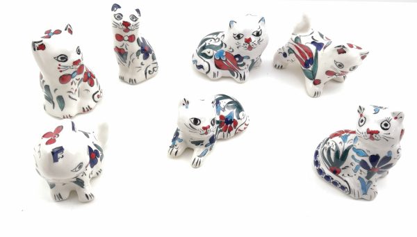 Handmade Ceramic Cats(Small) - Hand Painted Turkish Pottery Cats - Image 3