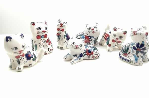 Handmade Ceramic Cats(Small) - Hand Painted Turkish Pottery Cats