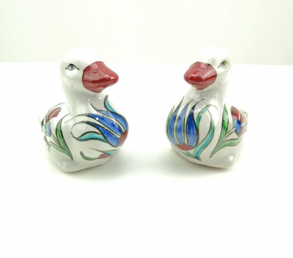 Hand Painted Ceramic Duck - Handmade Turkish Pottery Duck Figure - Image 3