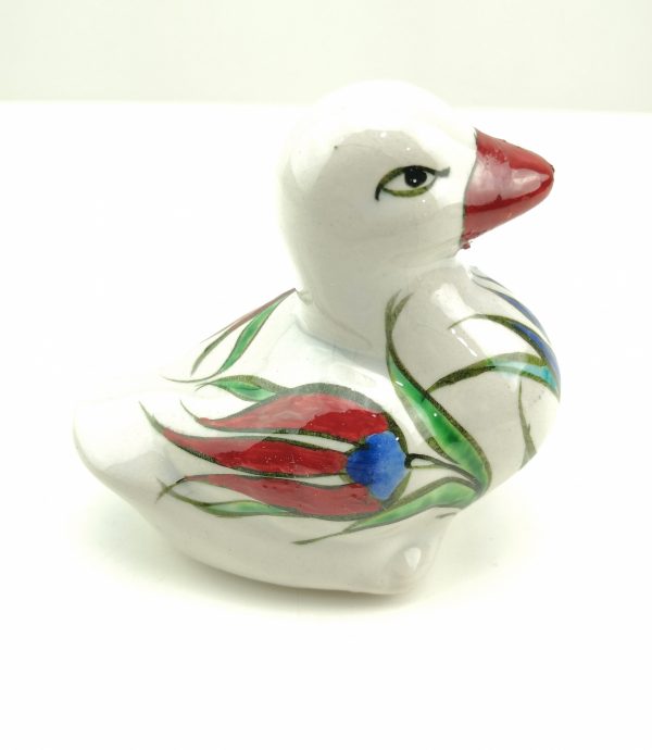 Hand Painted Ceramic Duck - Handmade Turkish Pottery Duck Figure - Image 5