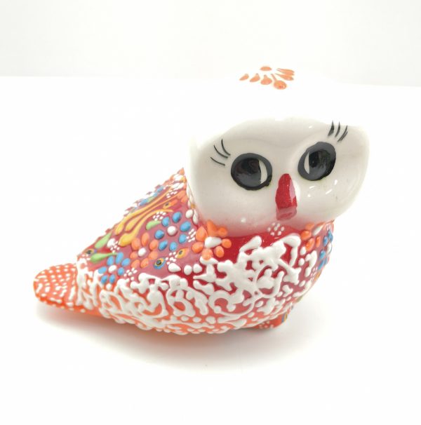 Handmade Ceramic Owls - Hand Painted Turkish Pottery Owl Figure - Image 11