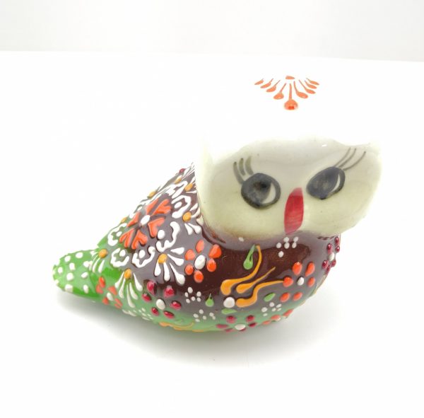 Handmade Ceramic Owls - Hand Painted Turkish Pottery Owl Figure - Image 10