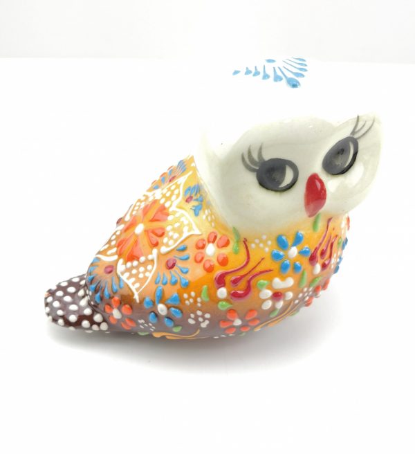 Handmade Ceramic Owls - Hand Painted Turkish Pottery Owl Figure - Image 9