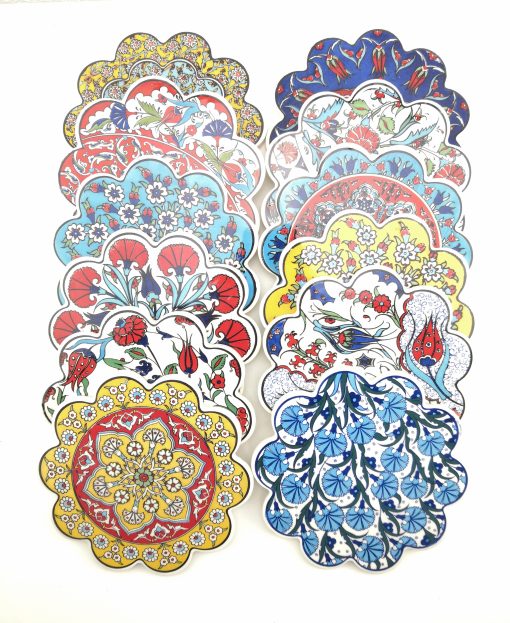 Handmade Ceramic Coaster - Anatolian Design Turkish Pottery