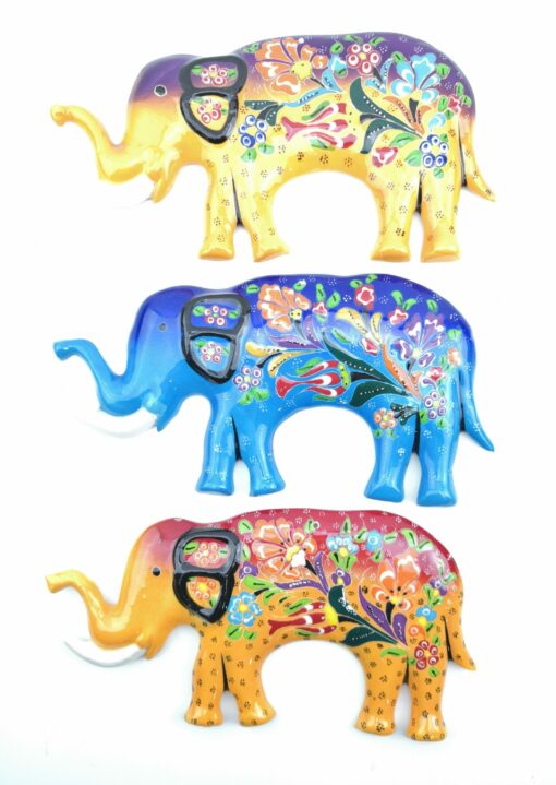 Hand Painted Ceramic Elephant Figure - Handmade Turkish Pottery
